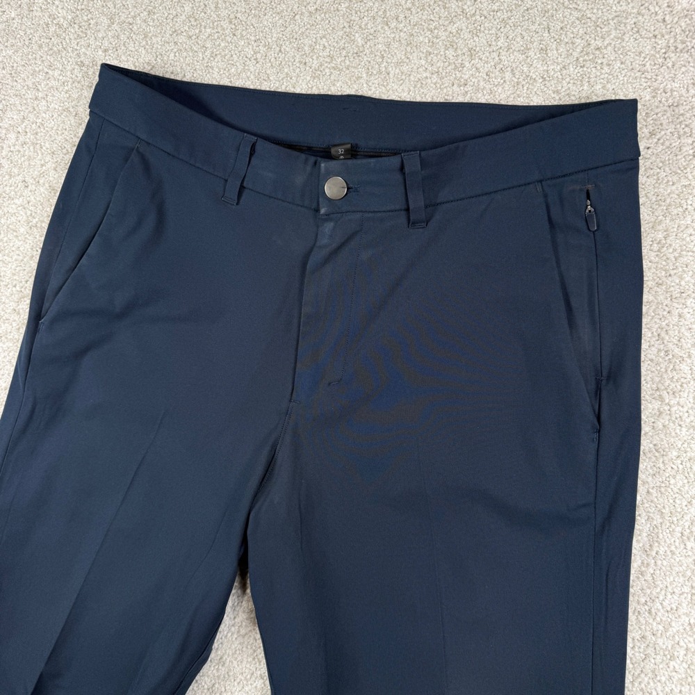 Lululemon Commission Pant Men 32 Navy Blue Slim Fit Warpstreme Trousers